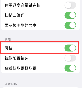 应县苹果手机维修网点分享iPhone如何开启九宫格构图功能 